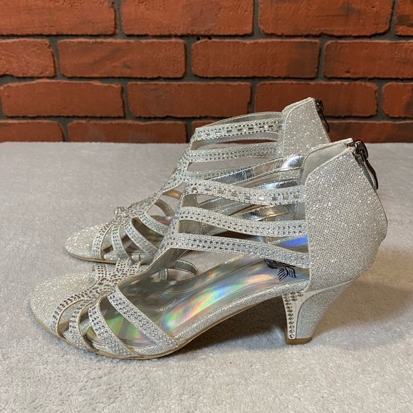 Ashley A Women Lady Rhinestone Shoes 3"‎ Heel Size 9 - Picture 3 of 6